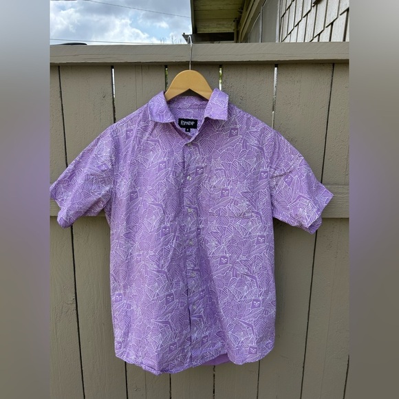 Ripndip Leaf Button Up Nermal Shirt Purple Tropical Vacation Spring Sz Small - Picture 1 of 9